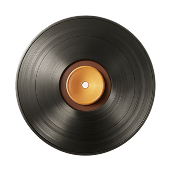 impressive vintage Vinyl Record Vintage Style Black Isolated on Transparent Background detailed png