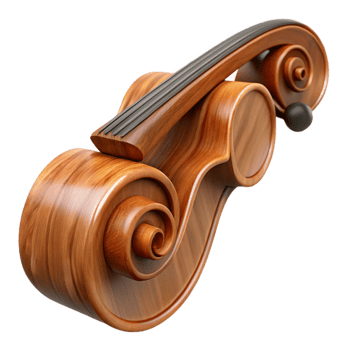 wonderful contemporary Violin Scroll Detail Wood Grain Transparent Background Cutout premium png