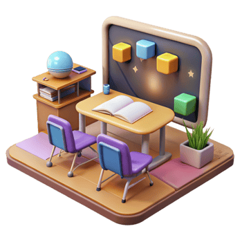 elegant vintage Virtual Classroom in Metaverse Isolated Element premium png