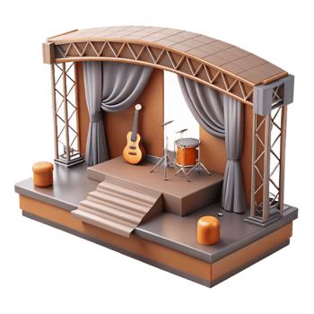 elegant abstract Virtual Concert Stage Isolated Element exclusive png