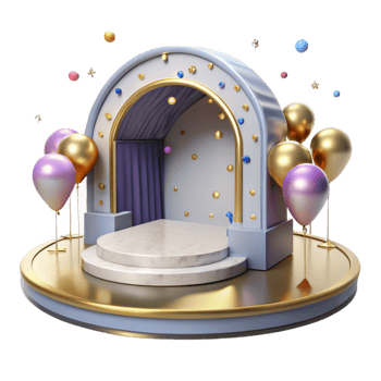 serene creative Virtual Event Stage with Purple Lighting Isolated original png