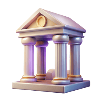 elegant creative Virtual Museum Entrance with Columns Transparent Background authentic png