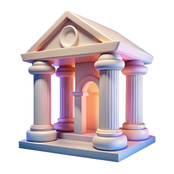 vibrant rustic Virtual Museum Entrance with Columns Transparent Background professional png