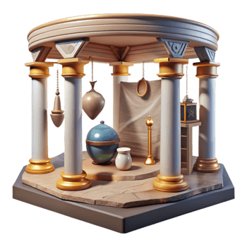 beautiful rustic Virtual Museum Exhibit with Artifacts Transparent Background professional png