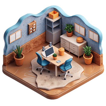 serene abstract Virtual Office Space Cutout Element exclusive png