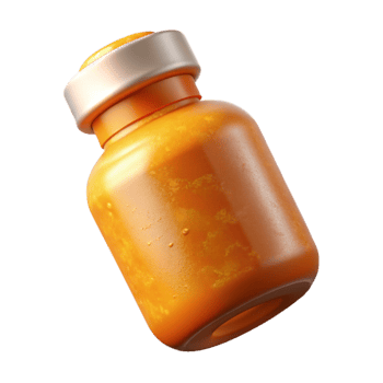 vibrant traditional Vitamin Bottle Orange Color Isolated png
