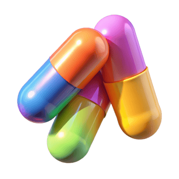 impressive modern Vitamin Capsules Colorful Supplements Transparent Background high resolution png