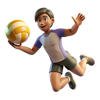 magnificent contemporary Volleyball Player Spiking Ball Dramatic Lighting premium png