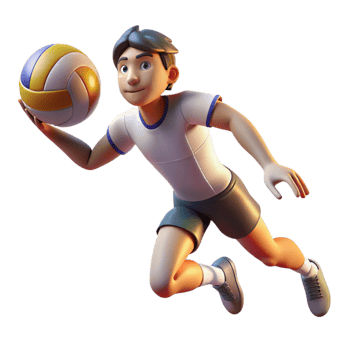 serene traditional Volleyball Player Spiking Ball Dramatic Lighting premium png