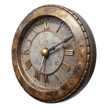 vibrant traditional Wall Clock Antique Style Isolated detailed png
