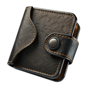 dramatic creative Wallet Leather Black Bifold Cutout high quality png