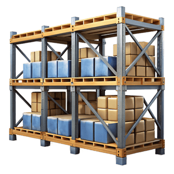 vibrant modern Warehouse Storage Racks Cutout authentic png