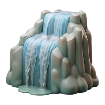 impressive modern Waterfall Cascade Side View Transparent Element detailed png