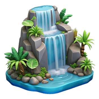 stunning traditional Waterfall Cascading Into Jungle Pool Transparent detailed png
