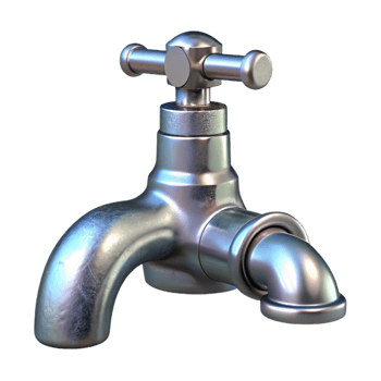 impressive traditional Water Faucet Chrome Finish Isolated Element genuine png