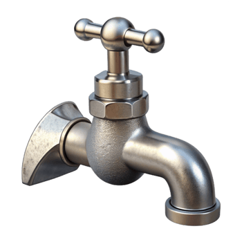 elegant traditional Water Faucet Chrome Finish Isolated Element png