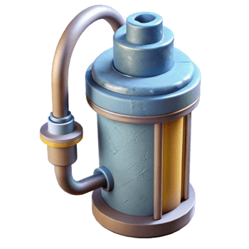 elegant artistic Water Filter Pump Action Isolated Element original png