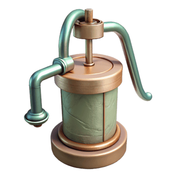 beautiful rustic Water Filter Pump Isolated premium png