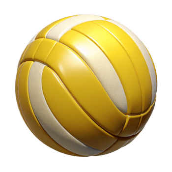 dramatic contemporary Water Polo Ball Yellow Textured Transparent Background detailed png