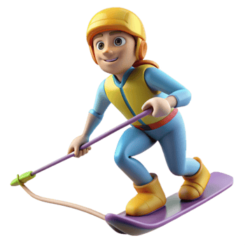 dramatic abstract Water Skier Holding Rope Tightly Isolated original png