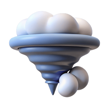 dramatic creative Waterspout Funnel Cloud White Transparent Background genuine png