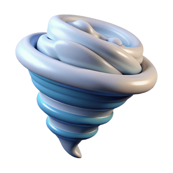 beautiful modern Waterspout Rotating Rapidly White Transparent Background professional png