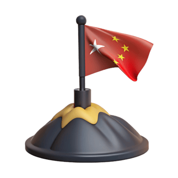 dramatic vintage Waving Flag on Mountain Summit detailed png