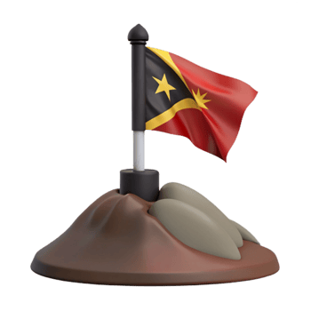 serene rustic Waving Flag on Mountain Summit detailed png