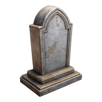 impressive rustic Weathered Tombstone Front View Transparent authentic png
