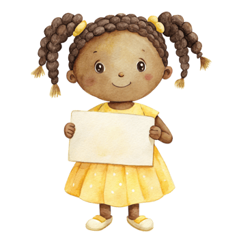 little girl holding a blank sign white png