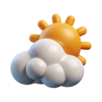 wonderful classic Weather Forecast Icon Sunny with Clouds Transparent Background exclusive png