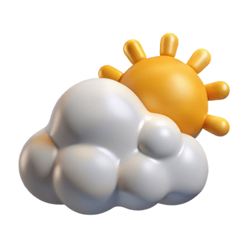 vibrant contemporary Weather Forecast Icon Sunny with Clouds Transparent Background png