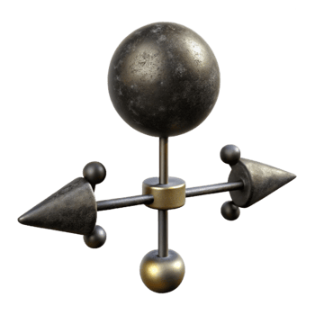 wonderful traditional Weather Vane Pointing North Black Transparent Background Cutout original png