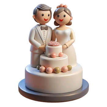 vibrant traditional Wedding Cake Topper with Figurines Cutout authentic png