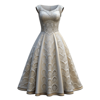 impressive vintage Wedding Dress with Lace Detail Transparent Background detailed png