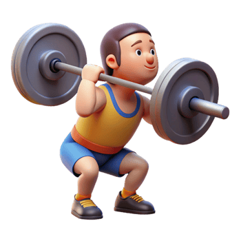 stunning abstract Weightlifter Lifting Barbell High Angle Cutout high quality png