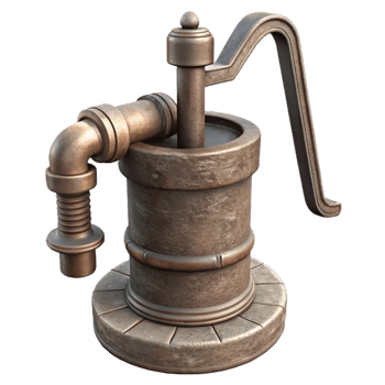elegant creative Well Pump Handle Isolated with Metal png