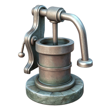impressive traditional Well Pump Handle Isolated with Metal high quality png