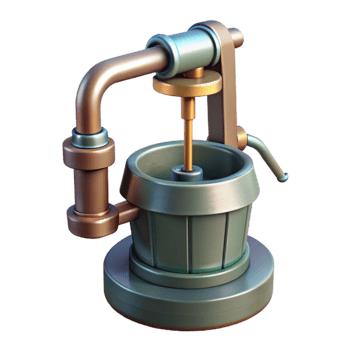 extraordinary abstract Well Pump Cutout with Metal Handle detailed png