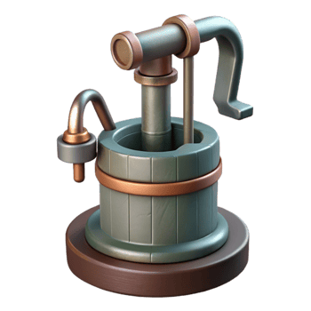 beautiful modern Well Pump Cutout with Metal Handle detailed png