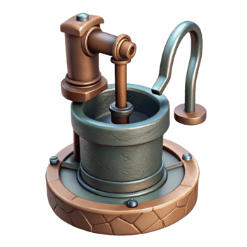 beautiful modern Well Pump Cutout with Metal Handle high resolution png