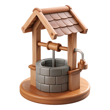 magnificent artistic Well Pump Isolated with Wooden Base high quality png