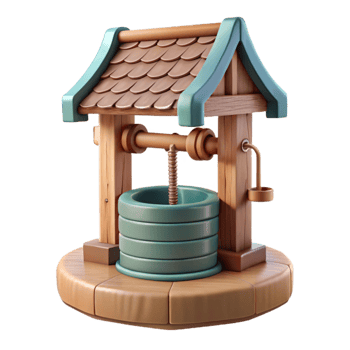 wonderful traditional Well Pump Isolated with Wooden Base png