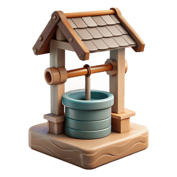 extraordinary abstract Well Pump Isolated with Wooden Base professional png