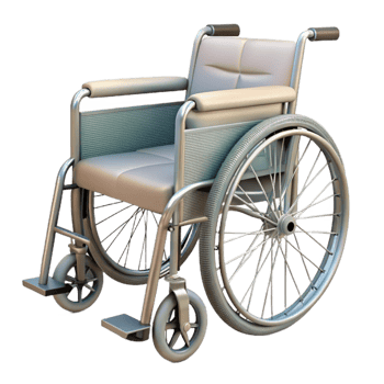 serene artistic Wheelchair Side View Transparent high quality png