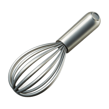 elegant traditional Whisk Metal Chrome Isolated high resolution png
