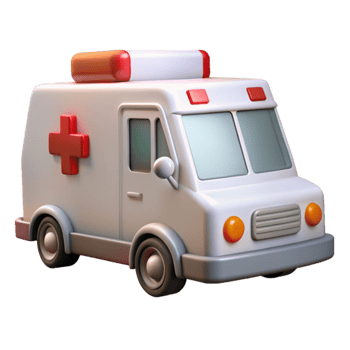 vibrant minimalist White Ambulance Front View Transparent Cutout high resolution png