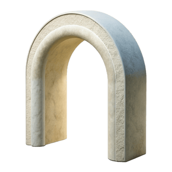 extraordinary vintage White Concrete Arch Isolated with Soft Lighting authentic png