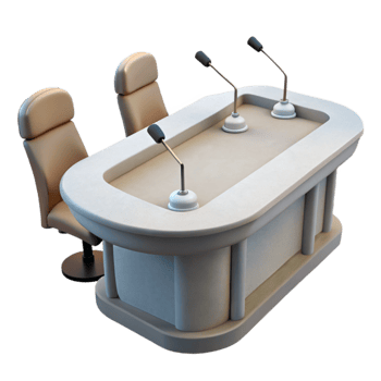 wonderful artistic White Conference Table with Microphones Cutout premium png