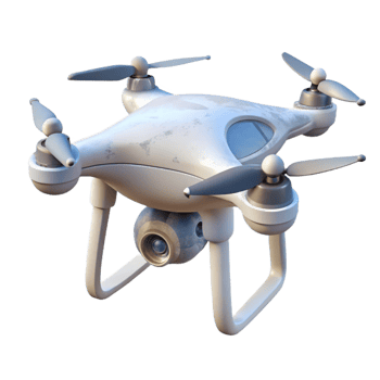 elegant traditional White Drone Hovering Isolated on Transparent Background detailed png